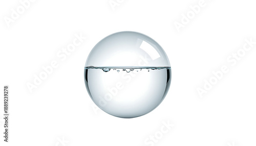 A water conservation symbol featuring a sphere with water inside on transparent background : Elements for World Water Day promotion