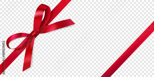 red bow on corner isolated vector