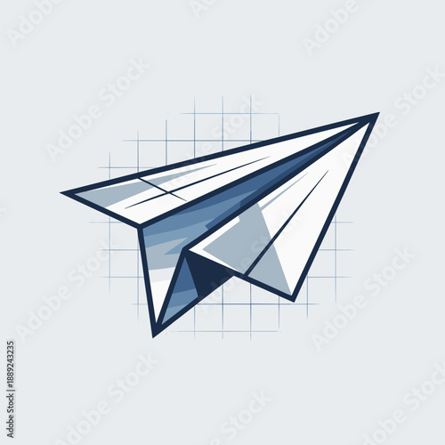 Blue geometric paper airplane – Great for innovation concepts.