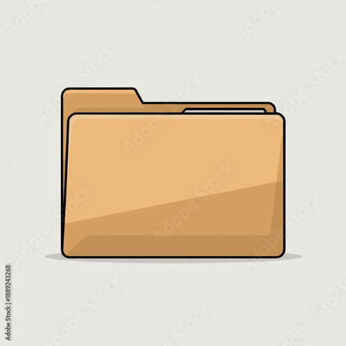 Beige business folder illustration – Perfect for corporate paperwork themes, tax filing services, or school portfolio ads.