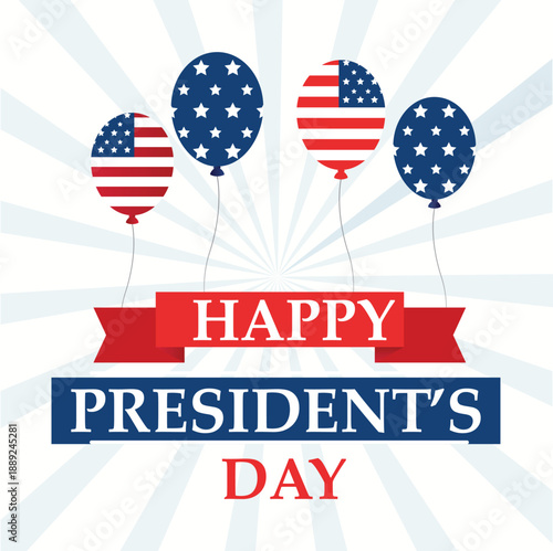 Happy President's Day post USA america holiday 17th feb Banner Poster Greeting Card Presidents Day. Happy Presidents Day Background Design.