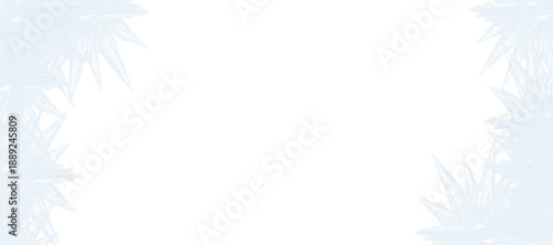 Foto Frozen window frame with frosty patterns and sharp ice crystals winter border de