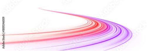 Neon light colorful design element with long exposure character. Hand-painted illustration of many-colored vibrant color and futuristic graphic effect.