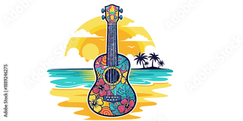 Concert Ukulele Island Lifestyle Silhouette