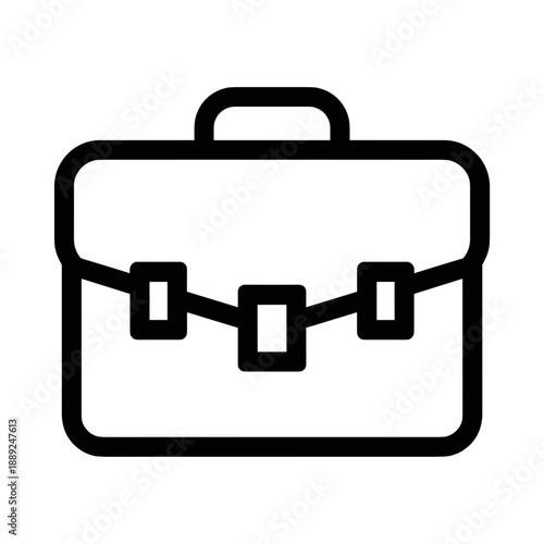 Briefcase outline with offset flap - Ideal for business travel, professional career blogs, or employment icons.