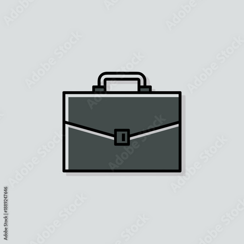 Sleek modern briefcase vector - Suitable for high-end professional tools, luxury business goods, or tech icons.