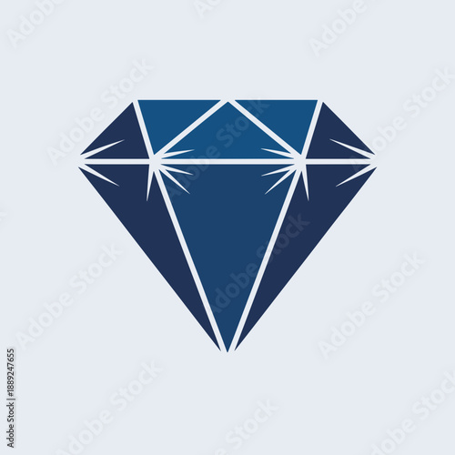 Navy blue beveled diamond vector - Great for minimalist web icons.