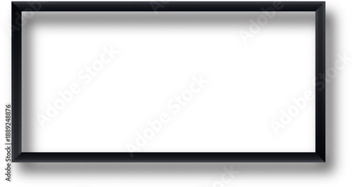 Black rectangular frame isolated on a pure white background simple design