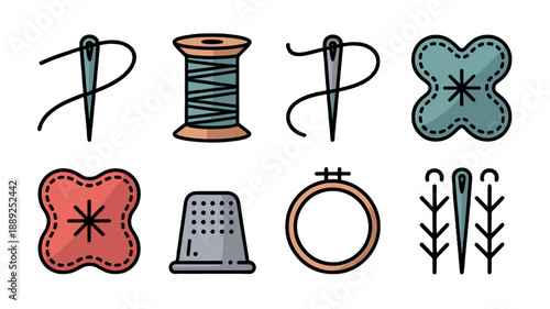 A collection of sewing tools and equipment, essential for any crafting or needlework project.