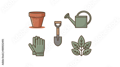 A collection of gardening tools, ready for use.