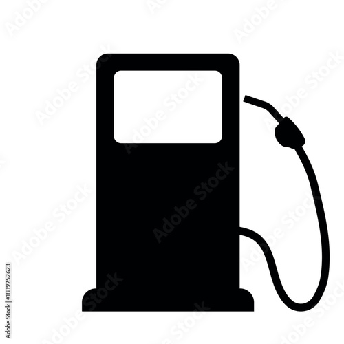 Black Gas Pump Silhouette Icon for Fuel Station Signage