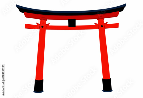 An iconic red torii gate symbolizing the entrance to a sacred space with distinctive simplicity and cultural significance in traditional architecture