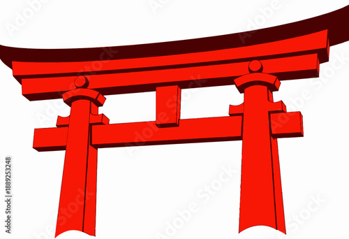Vibrant Red Torii Gate Symbolizing Cultural Significance in Traditional Architecture and Spiritual Heritage