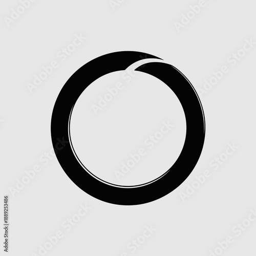 Black hollow ring with top gap – Ideal for progress loaders or icons.