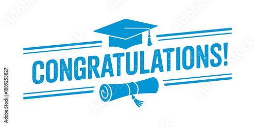 Congratulations Graduate Cap Diploma Celebration Graphic Design