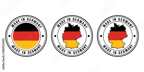 German Flag Stamps Made in Germany Labels Set
