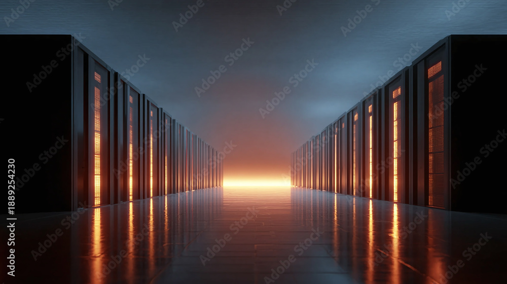 Fototapeta premium network server room with servers