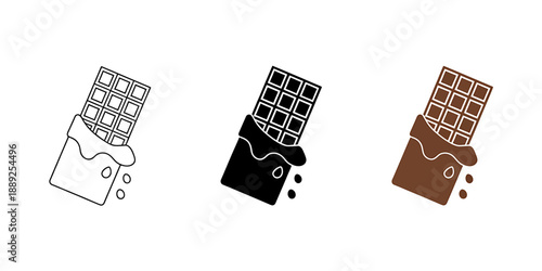 Illustrated Chocolate Bars in White Black and Brown Colors