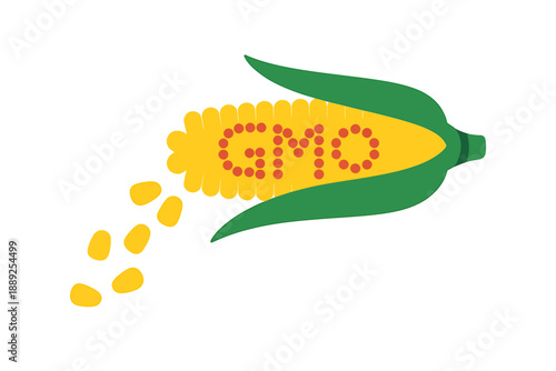 Illustrated Corn on the Cob with Kernels Falling Off