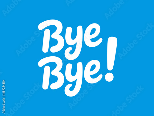 Friendly Goodbye Message on Blue Background Design Element
