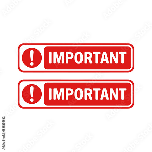 Red Important Signs Alert Labels for Warning Notices