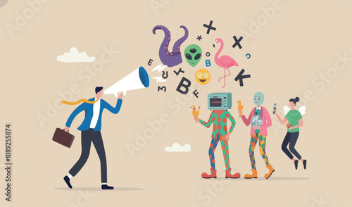 Culture shock after change new job or new colleagues, surprised by different cultural or language, weird concept, frustrated businessman culture shock after team change to new office.