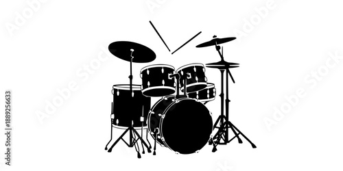 Jazz Drum Kit Percussion Music Silhouette