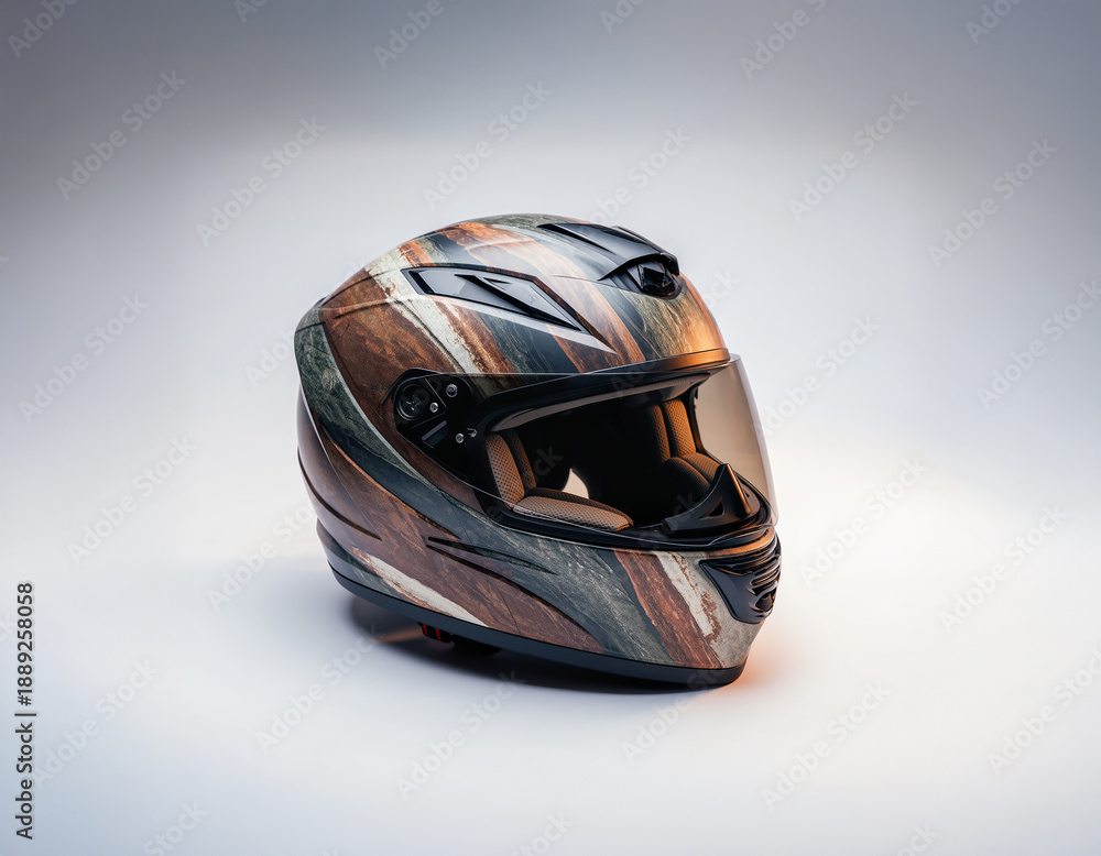Fototapeta premium Organic Textured Headgear with Metallic Flow Pattern and Artistic Surface Depth