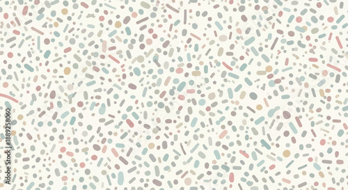 Seamless Pastel Terrazzo Vector Pattern on Light Background