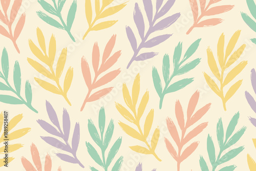 Colorful leaves pattern on light background showing various shapes and colors during daytime