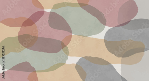 Abstract Watercolor Overlapping Organic Shapes Background Vector