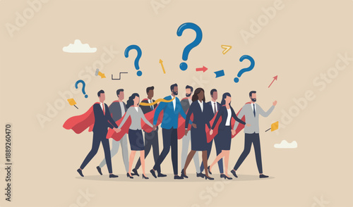 Professional people to help business success, or unity, to grow business fast, strength or support concept, business people member red flying.