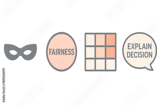 Explaining decision making with fairness and symbols in a simple layout