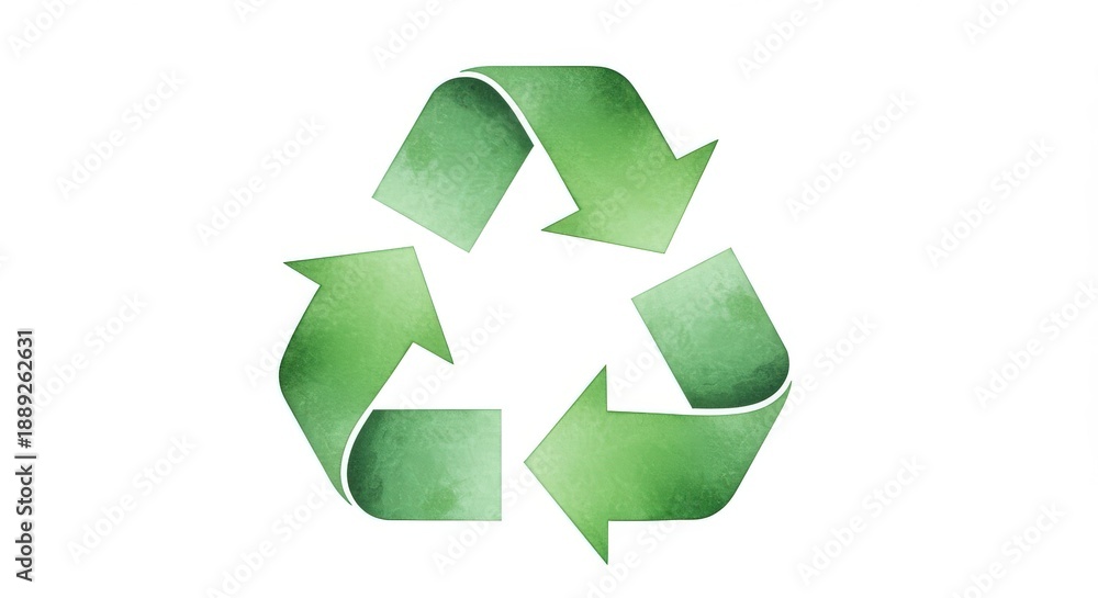Fototapeta premium Eco-Friendly Green Recycling Icon with Textured Finish for Sustainable Design