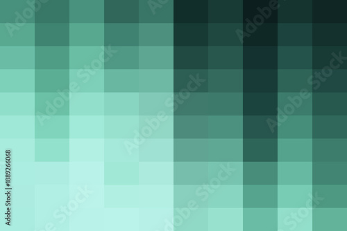 A gradient teal pixelated square pattern transitioning from light to dark isolated on white background