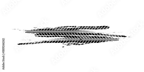 unge tire track, wheel braking marks. Truck, car or motorcycle tread pattern silhouette. Auto race, motorsport, speed racing design element. eps 10