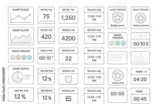 Metrics and logs displayed on a digital interface showing data tracking and monitoring