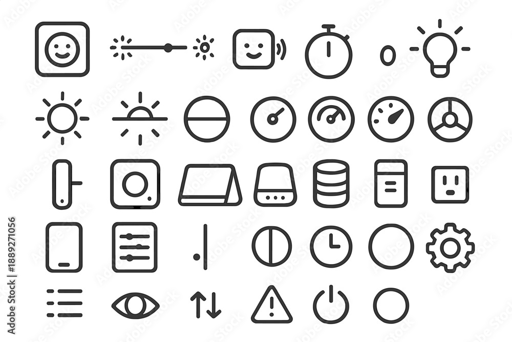 Fototapeta premium Collection of simple icons and symbols used for various digital applications and designs in a minimal style
