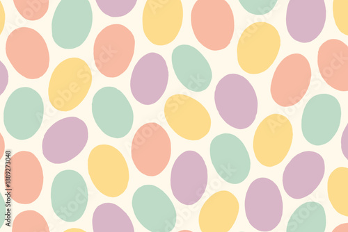 Colorful pattern of ovals covering a light background created for design and decoration purposes