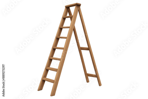 Wooden stepladder concept for career growth and progress