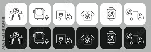 Comprehensive Sustainable Technology and Green Lifestyle Line Icon Mega Set, Electric Mobility, Renewable Energy, Circular Economy Recycling, Eco-Friendly Smart Home, Sustainable Fashion.