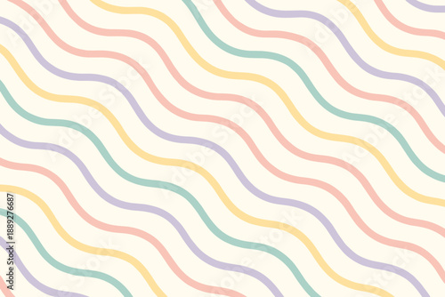 Colorful wavy lines create a pattern on a light background in a design suitable for various uses