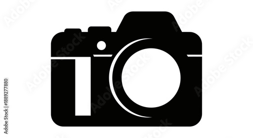 Professional Camera Icon Representing Photography and Digital Media on Isolated White Background