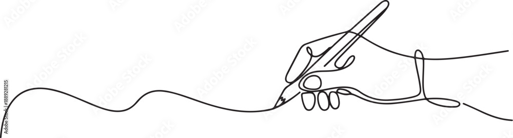 Fototapeta premium continuous line drawing of hand drawing a line. one line Art icon drawing vector