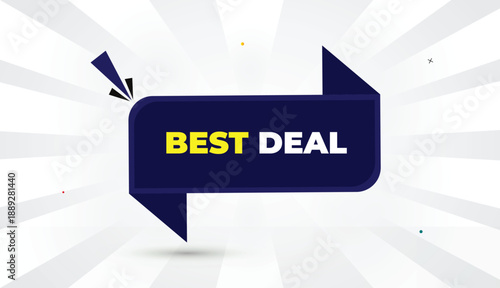 best deal web banner vector illustration abstract business background deep blue yellow bold font white gray gradient editable eps format template design sun shine shapes 4k art illustration