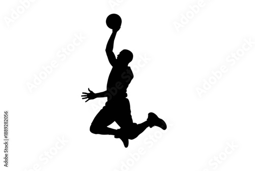 Professional basketball player in dynamic jump shot motion