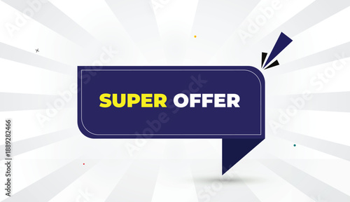 super offer editable eps format web banner vector art illustration template design deep blue yellow bold font white gray gradient abstract sun shine business background 4k digital marketing creative