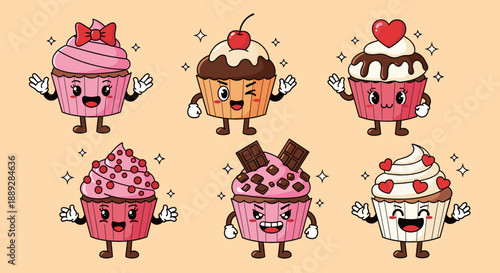 Sweet Cupcake Cartoon Characters