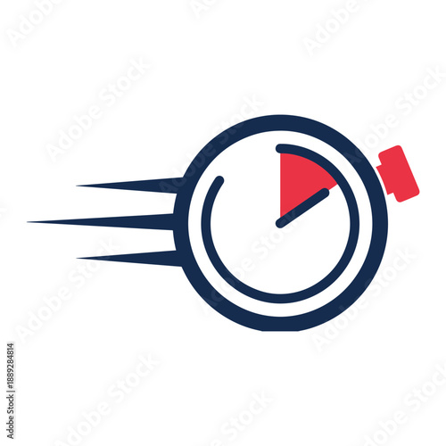 Speed Stopwatch and Performance Timer Icon in Minimalist Vector Style.