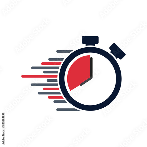 Speed Stopwatch and Performance Timer Icon in Minimalist Vector Style.